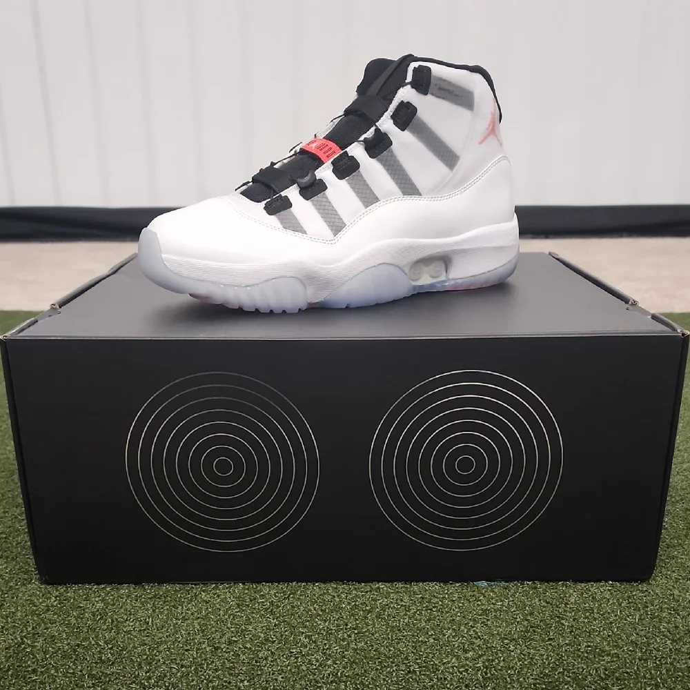 Air Jordan 11 Retro White Black Red Sneakers - Picture 1 of 9